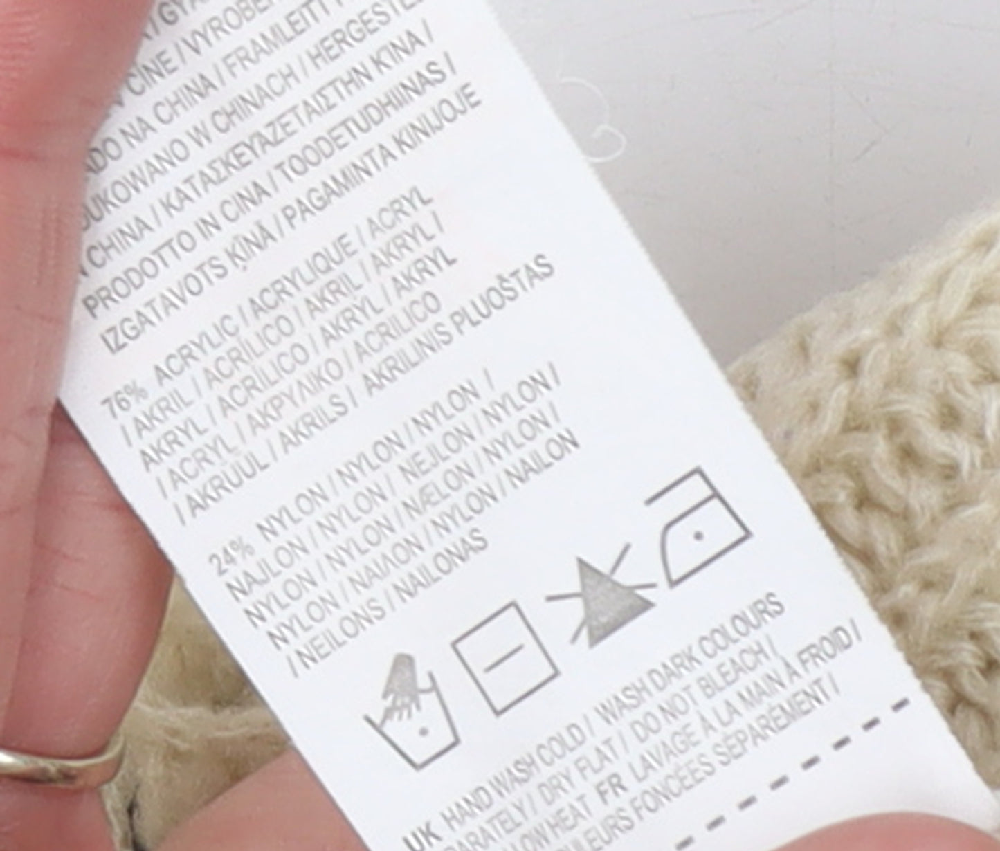 Firetrap Womens Beige V-Neck Chunky Knit Jumper Size 12