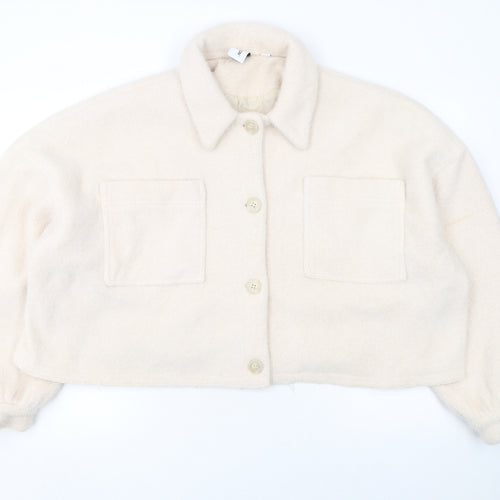Collusion Womens Beige Cropped Button Jacket Size 18 Regular