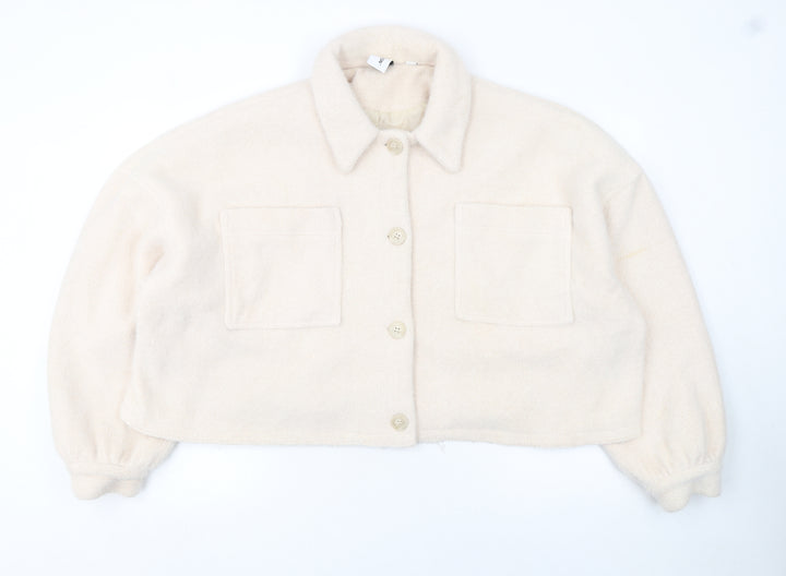 Collusion Womens Beige Cropped Button Jacket Size 18 Regular
