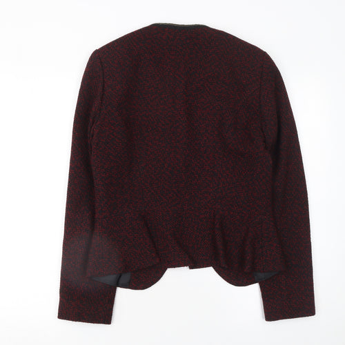 Tu Women’s Red & Black Tweed Open Blazer Jacket Size 10