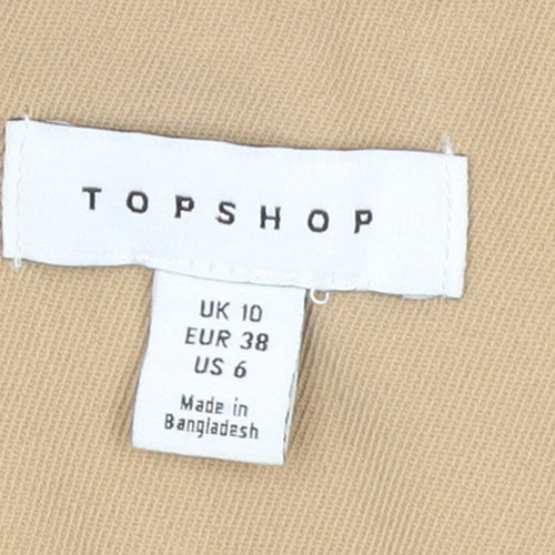Topshop Women Beige Double-Breasted Blazer UK 10 Polyester Jacket