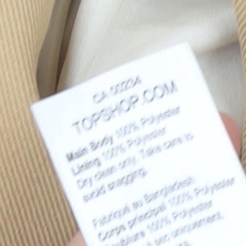 Topshop Women Beige Double-Breasted Blazer UK 10 Polyester Jacket