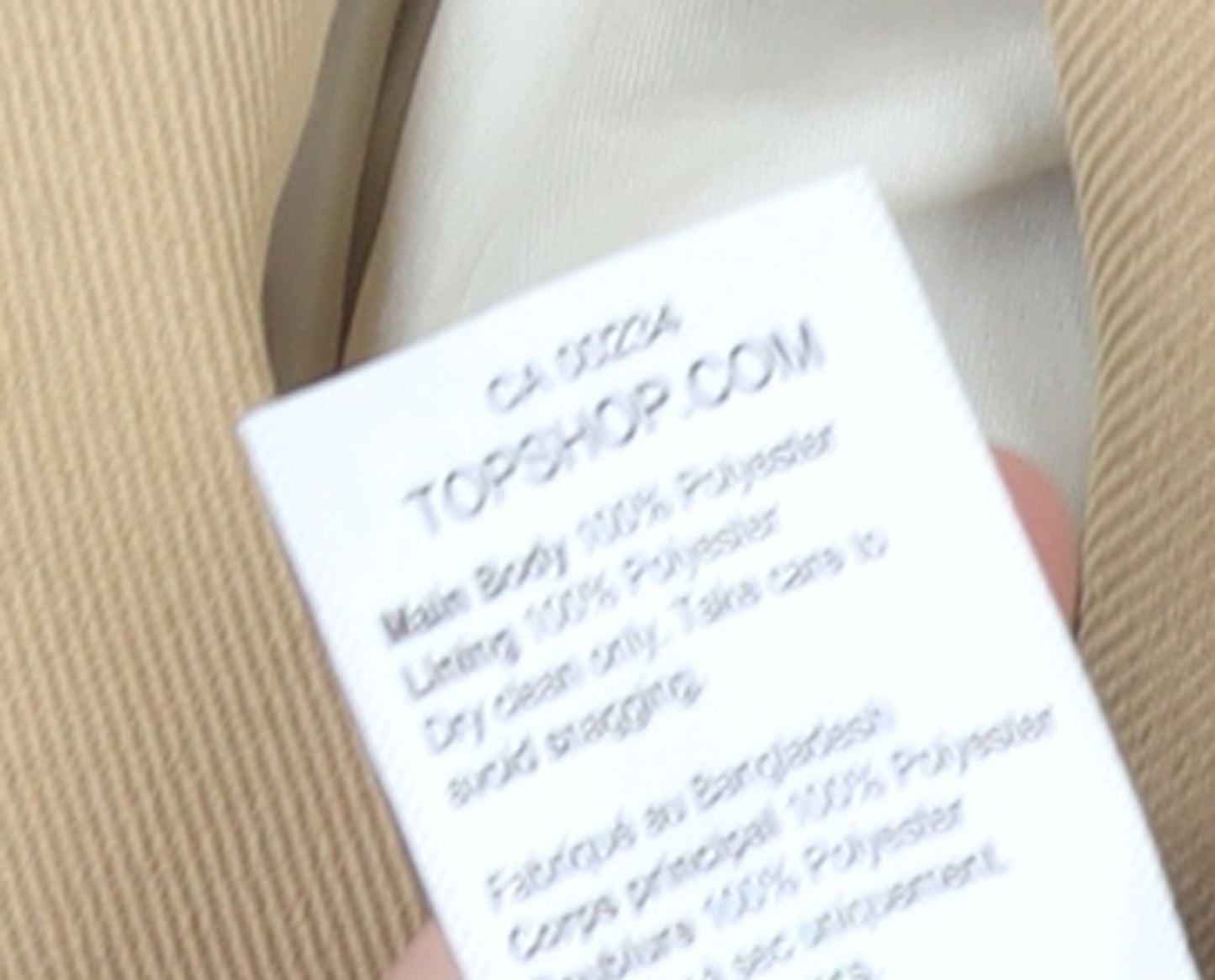 Topshop Women Beige Double-Breasted Blazer UK 10 Polyester Jacket