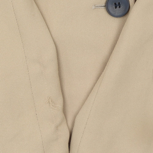 Topshop Women Beige Double-Breasted Blazer UK 10 Polyester Jacket