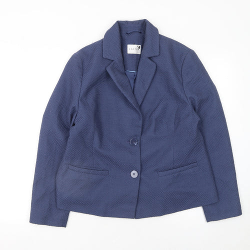 Eastex Women Blue Size 14 Tailored Woven Lined Blazer Jacket