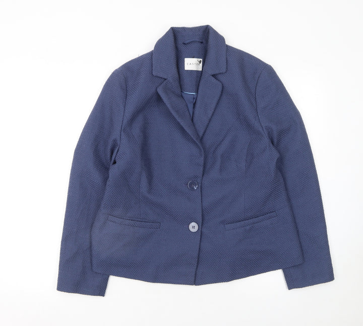 Eastex Women Blue Size 14 Tailored Woven Lined Blazer Jacket