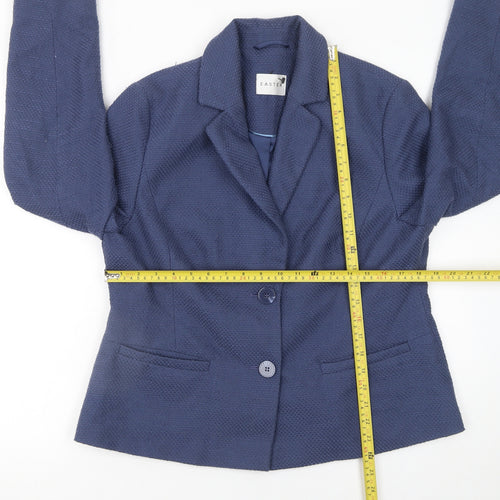 Eastex Women Blue Size 14 Tailored Woven Lined Blazer Jacket