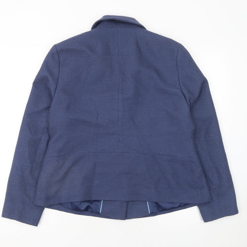 Eastex Women Blue Size 14 Tailored Woven Lined Blazer Jacket