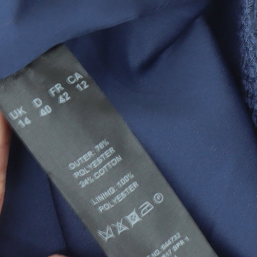 Eastex Women Blue Size 14 Tailored Woven Lined Blazer Jacket
