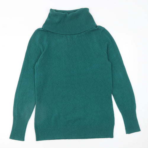 M&Co Women’s Green Roll Neck Long Sleeve Knit Jumper Size 14