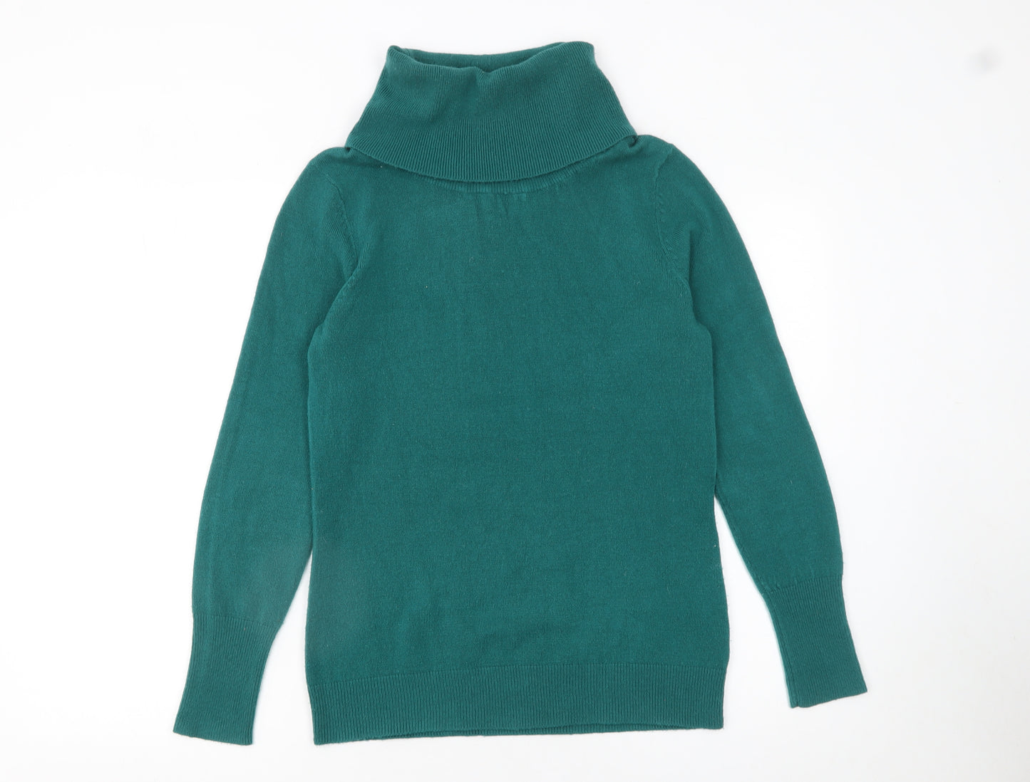 M&Co Women’s Green Roll Neck Long Sleeve Knit Jumper Size 14