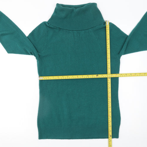 M&Co Women’s Green Roll Neck Long Sleeve Knit Jumper Size 14