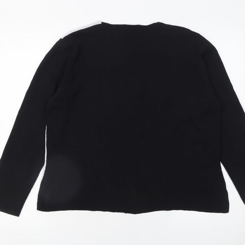 Roman Originals Women Black White Beaded Long Sleeve Pullover Jumper L