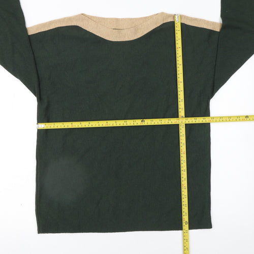 Monsoon Women’s Green Cotton Boat Neck Pullover Jumper Size S