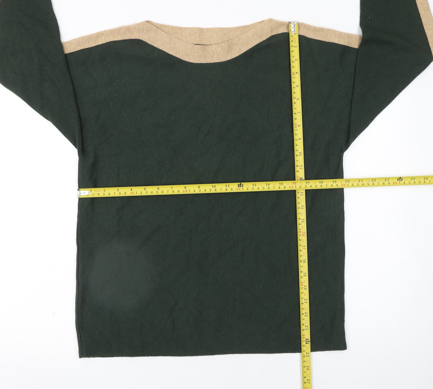 Monsoon Women’s Green Cotton Boat Neck Pullover Jumper Size S