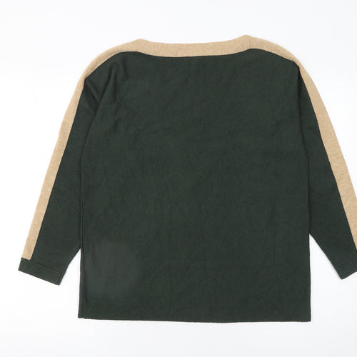 Monsoon Women’s Green Cotton Boat Neck Pullover Jumper Size S