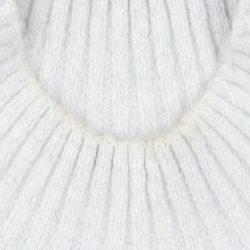 French Connection Women Grey Fair Isle Roll Neck Wool Jumper Size S