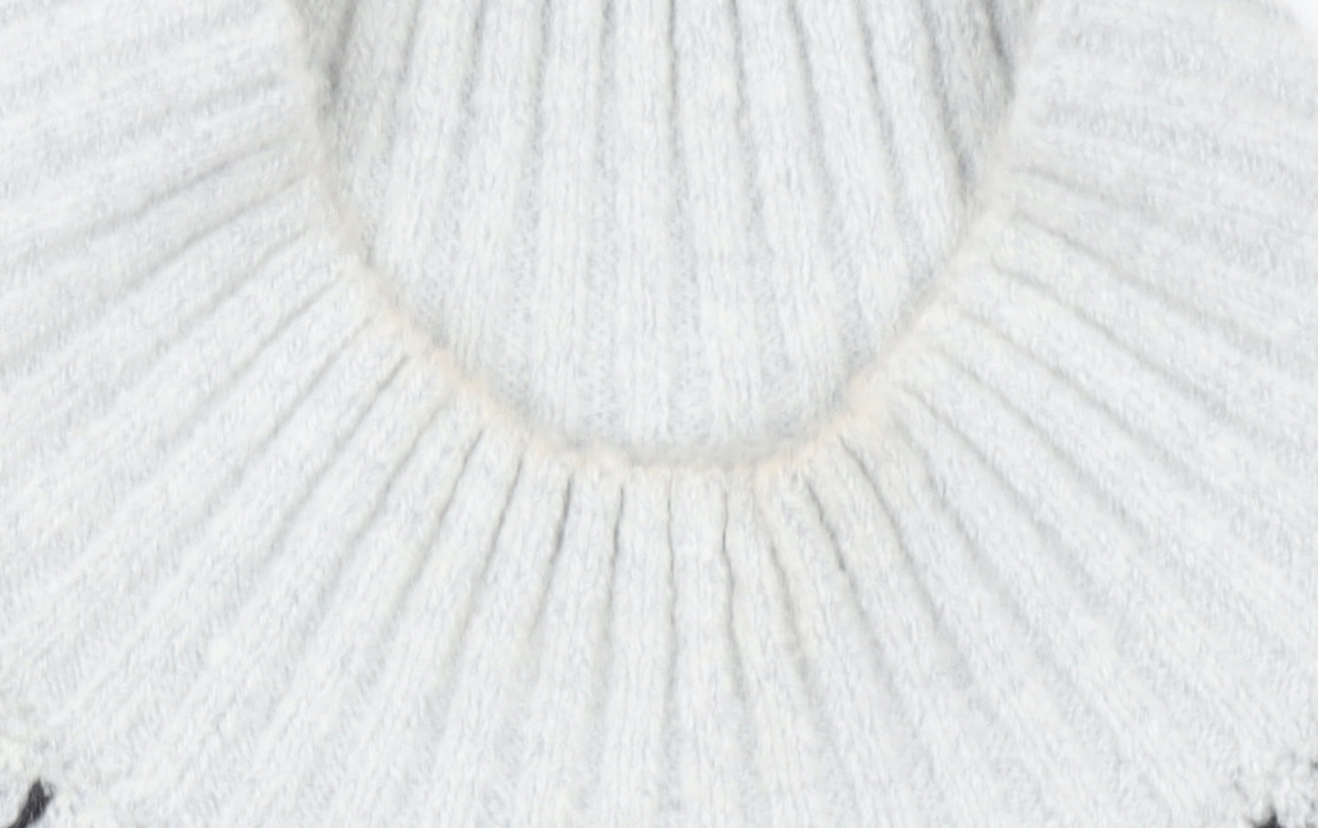 French Connection Women Grey Fair Isle Roll Neck Wool Jumper Size S