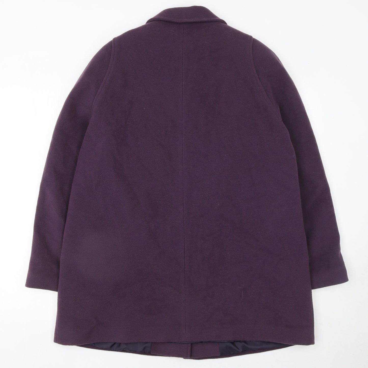 Kesta London Womens Purple Wool Cashmere Mid-Length Coat UK 16