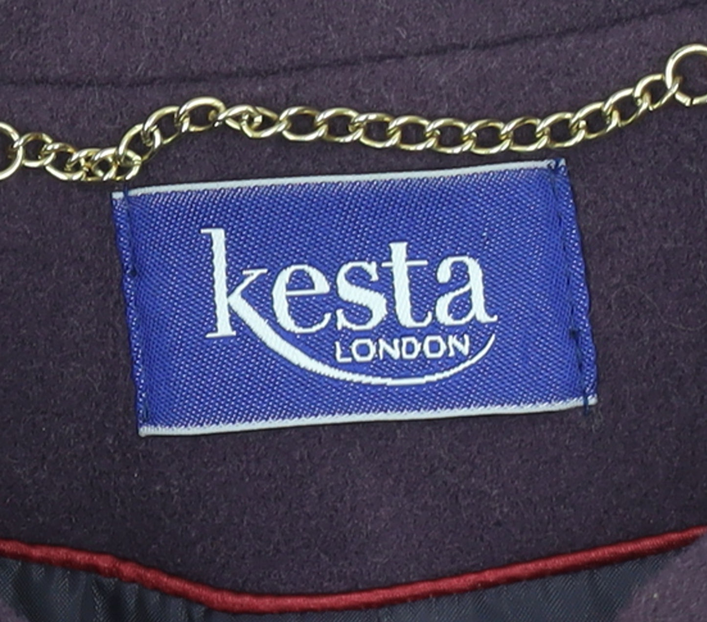 Kesta London Womens Purple Wool Cashmere Mid-Length Coat UK 16