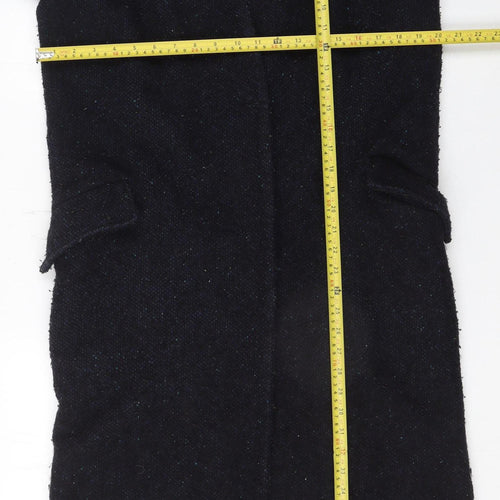 ASOS Women Black Wool Blend Long Overcoat Size 6 Classic Style