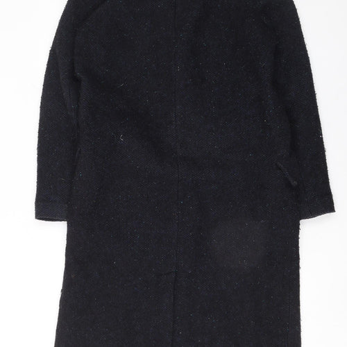 ASOS Women Black Wool Blend Long Overcoat Size 6 Classic Style