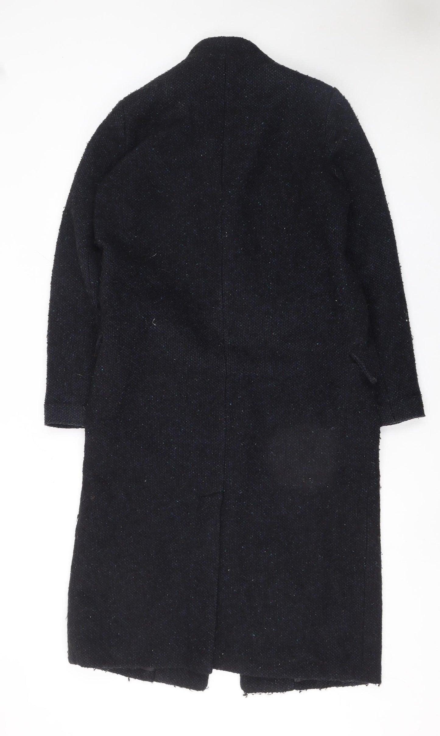 ASOS Women Black Wool Blend Long Overcoat Size 6 Classic Style