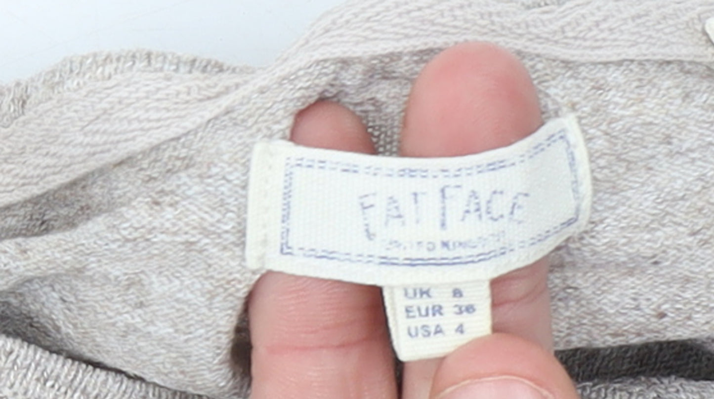 Fat Face Women’s Beige Cotton Crew Neck Jumper Size 8