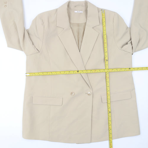 Tu Women Beige Double-Breasted Blazer Size 20 Classic Workwear Jacket
