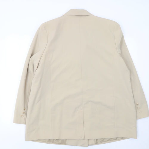 Tu Women Beige Double-Breasted Blazer Size 20 Classic Workwear Jacket