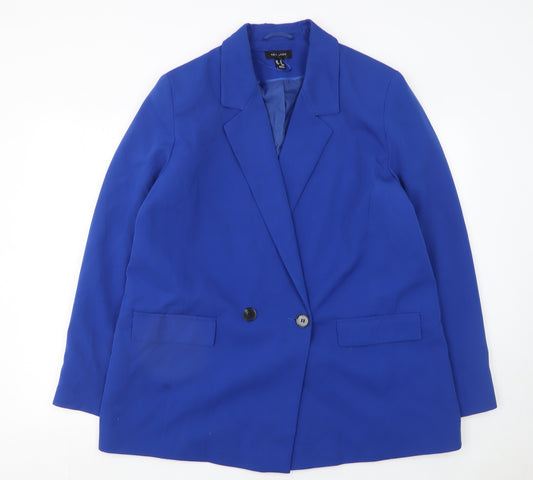 New Look Women Blue Blazer Jacket Size 18 Single Breasted Lined Workwear