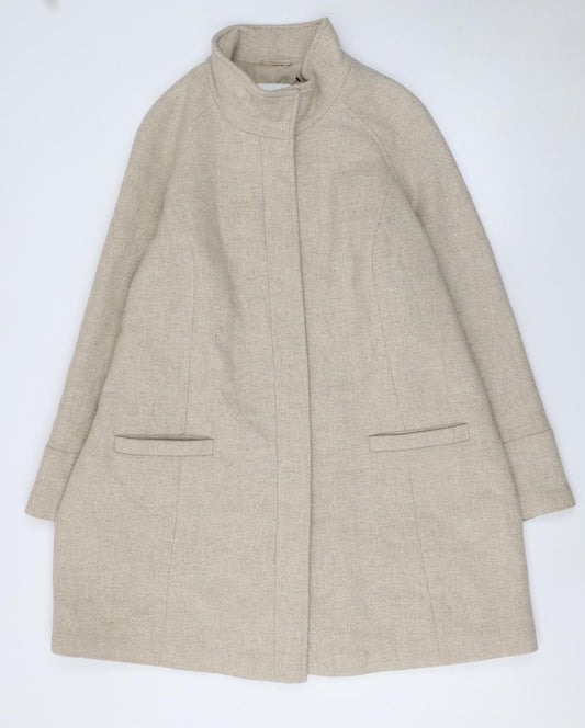 Marks and Spencer Women’s Beige Wool Blend Overcoat UK 20 Classic Style