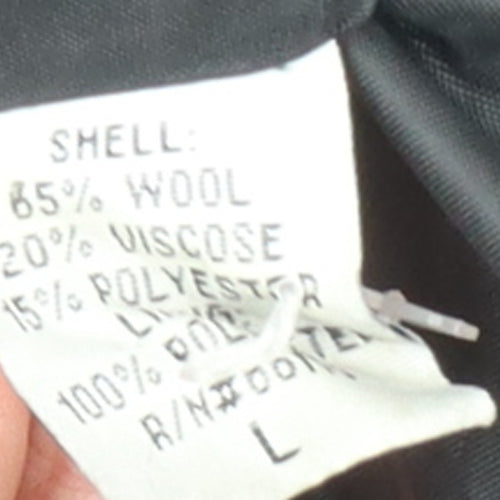 Kimchi & Blue Women’s Black Wool Blend Mid-Length Overcoat Size L