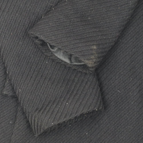 Kimchi & Blue Women’s Black Wool Blend Mid-Length Overcoat Size L