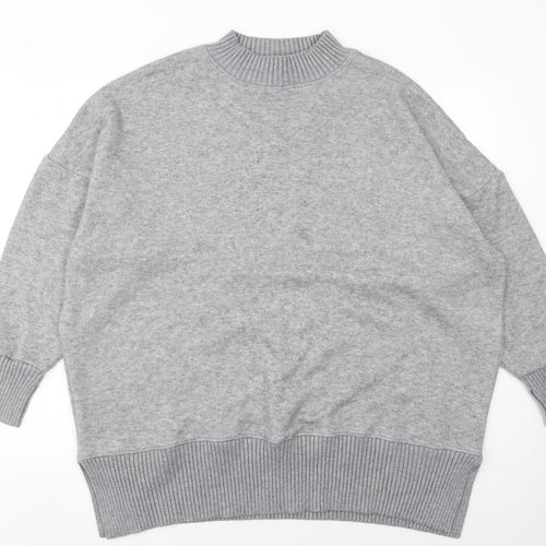 NEXT Women’s Grey Mock Neck Relaxed Fit Long Sleeve Knit Jumper 2XL