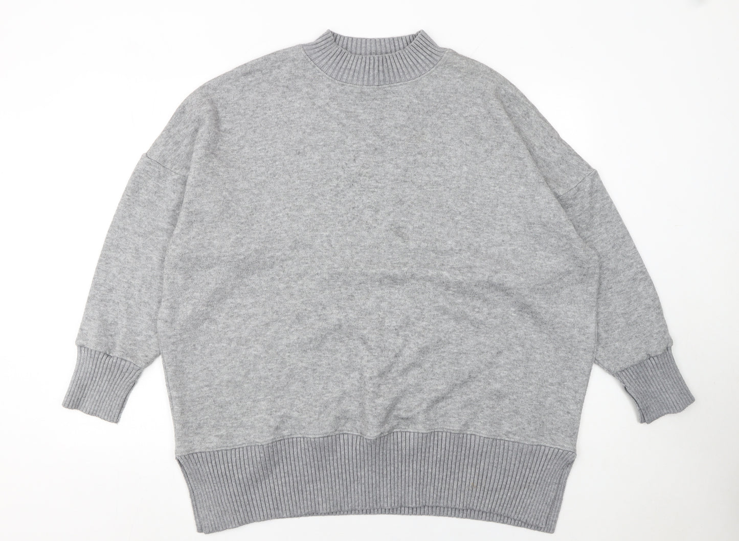 NEXT Women’s Grey Mock Neck Relaxed Fit Long Sleeve Knit Jumper 2XL