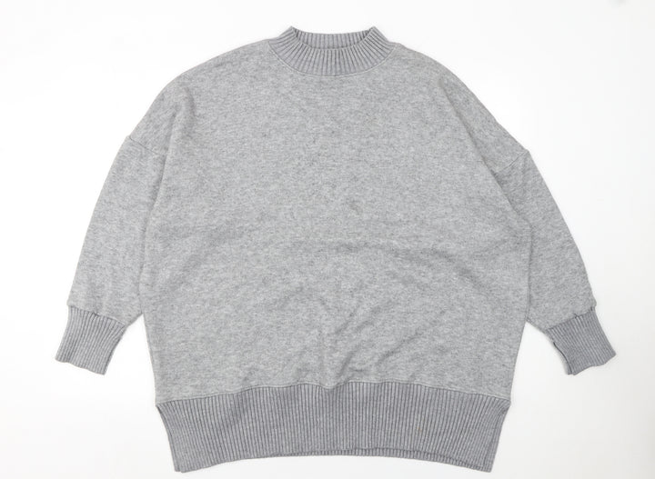 NEXT Women’s Grey Mock Neck Relaxed Fit Long Sleeve Knit Jumper 2XL