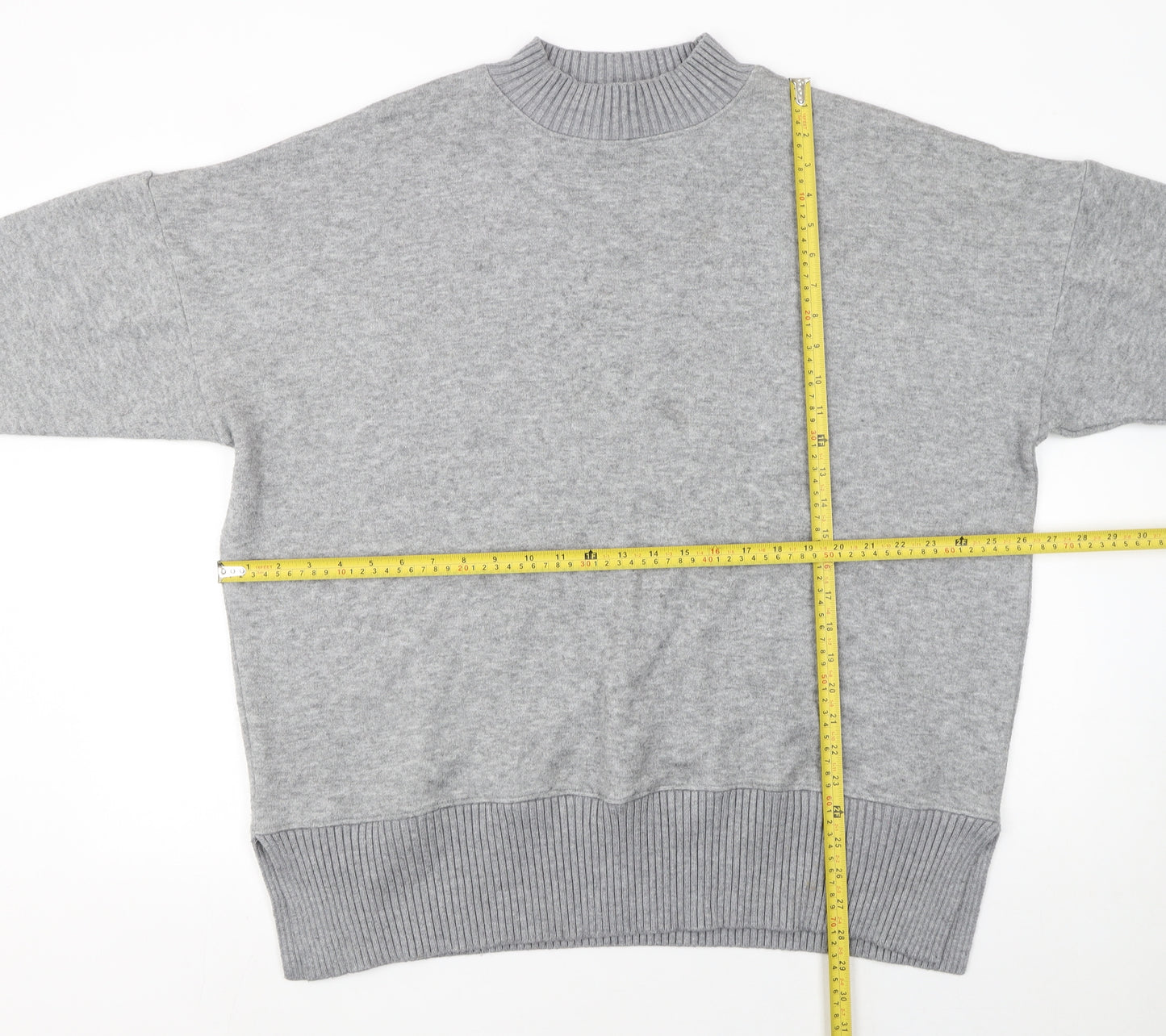 NEXT Women’s Grey Mock Neck Relaxed Fit Long Sleeve Knit Jumper 2XL