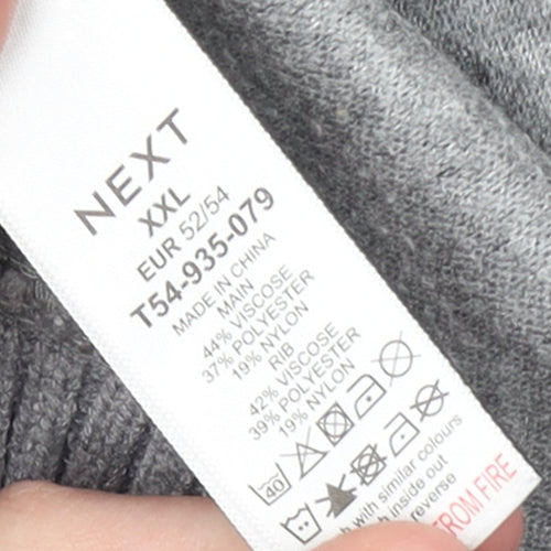NEXT Women’s Grey Mock Neck Relaxed Fit Long Sleeve Knit Jumper 2XL