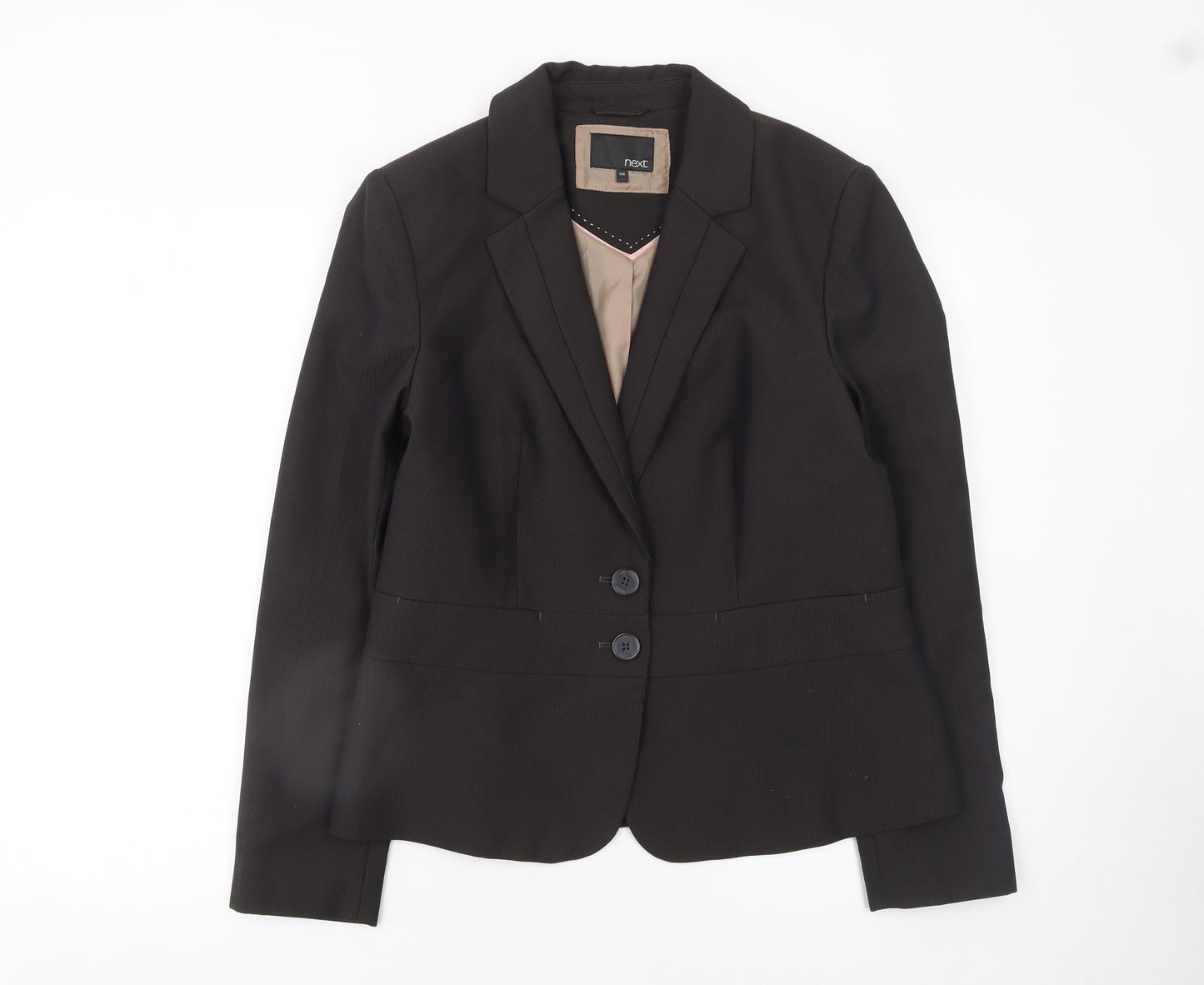 Next Women's Black Size 14R Single-Breasted Blazer Jacket