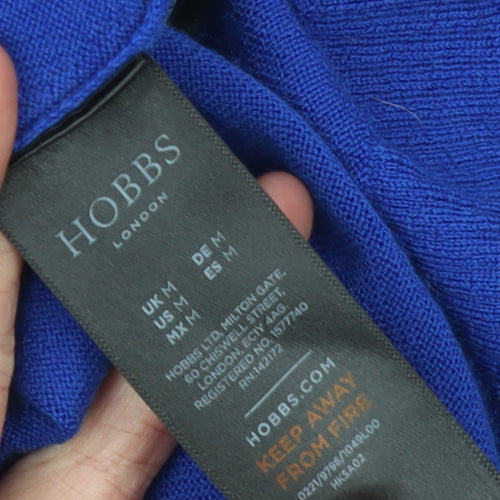 Hobbs Women Blue Wool Knit Shift Dress Size M
