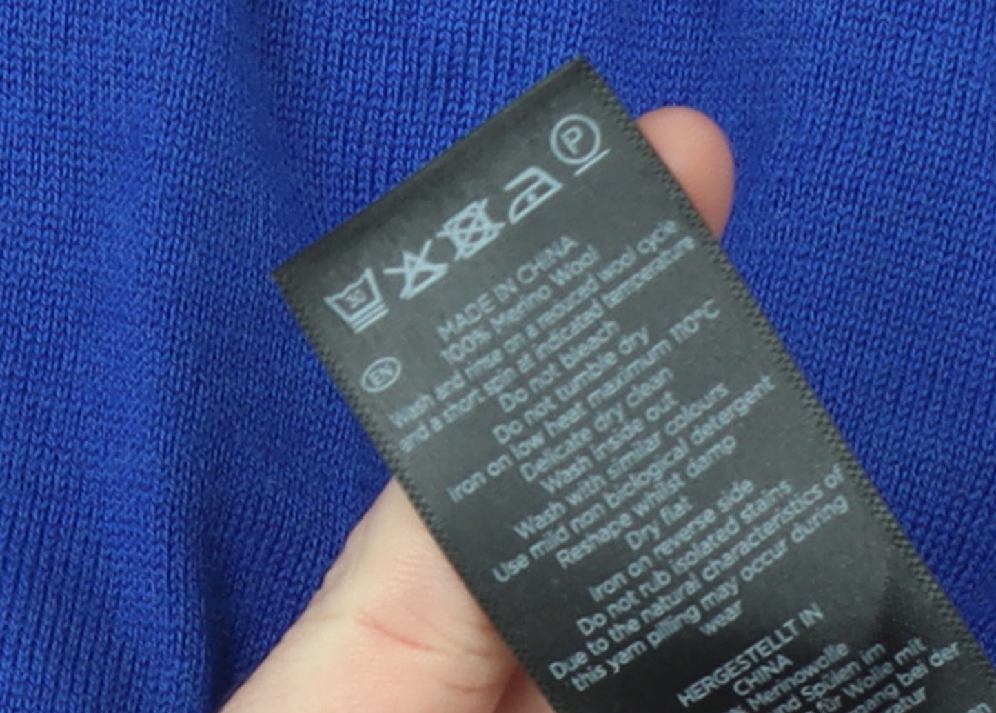 Hobbs Women Blue Wool Knit Shift Dress Size M