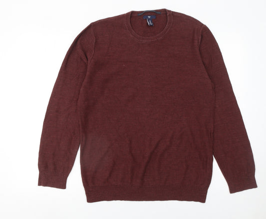 Gap Men Brown Cotton Crew Neck Pullover Jumper Size M