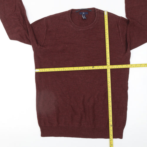 Gap Men Brown Cotton Crew Neck Pullover Jumper Size M