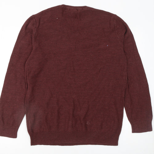 Gap Men Brown Cotton Crew Neck Pullover Jumper Size M