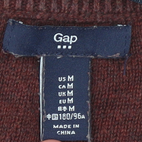 Gap Men Brown Cotton Crew Neck Pullover Jumper Size M