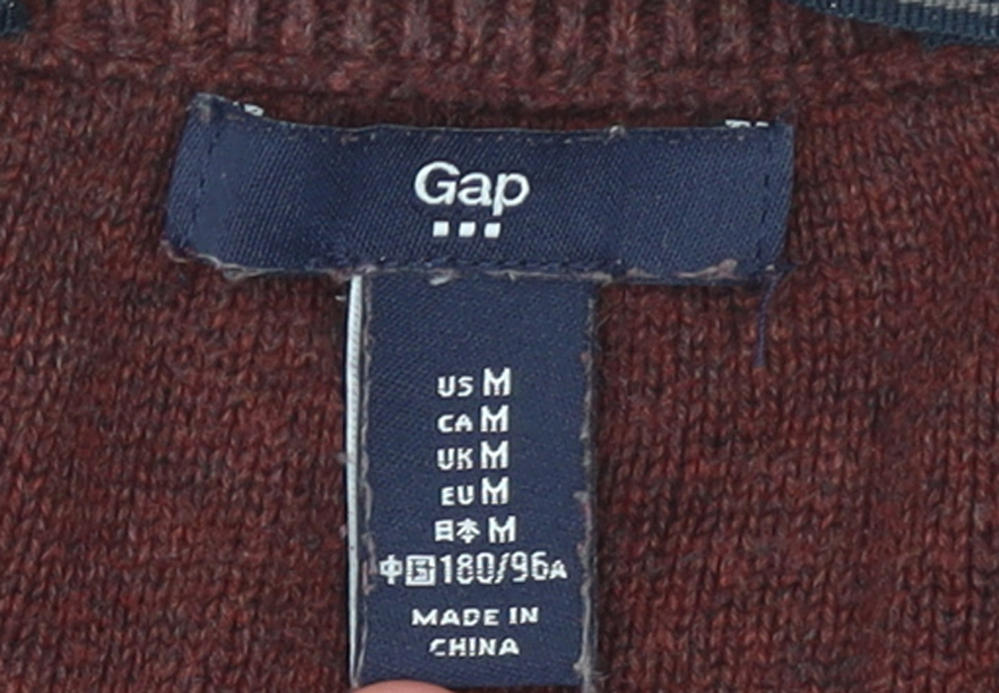 Gap Men Brown Cotton Crew Neck Pullover Jumper Size M