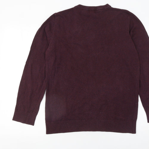 H&M Men's Purple Cotton Crew Neck Pullover Jumper Size M