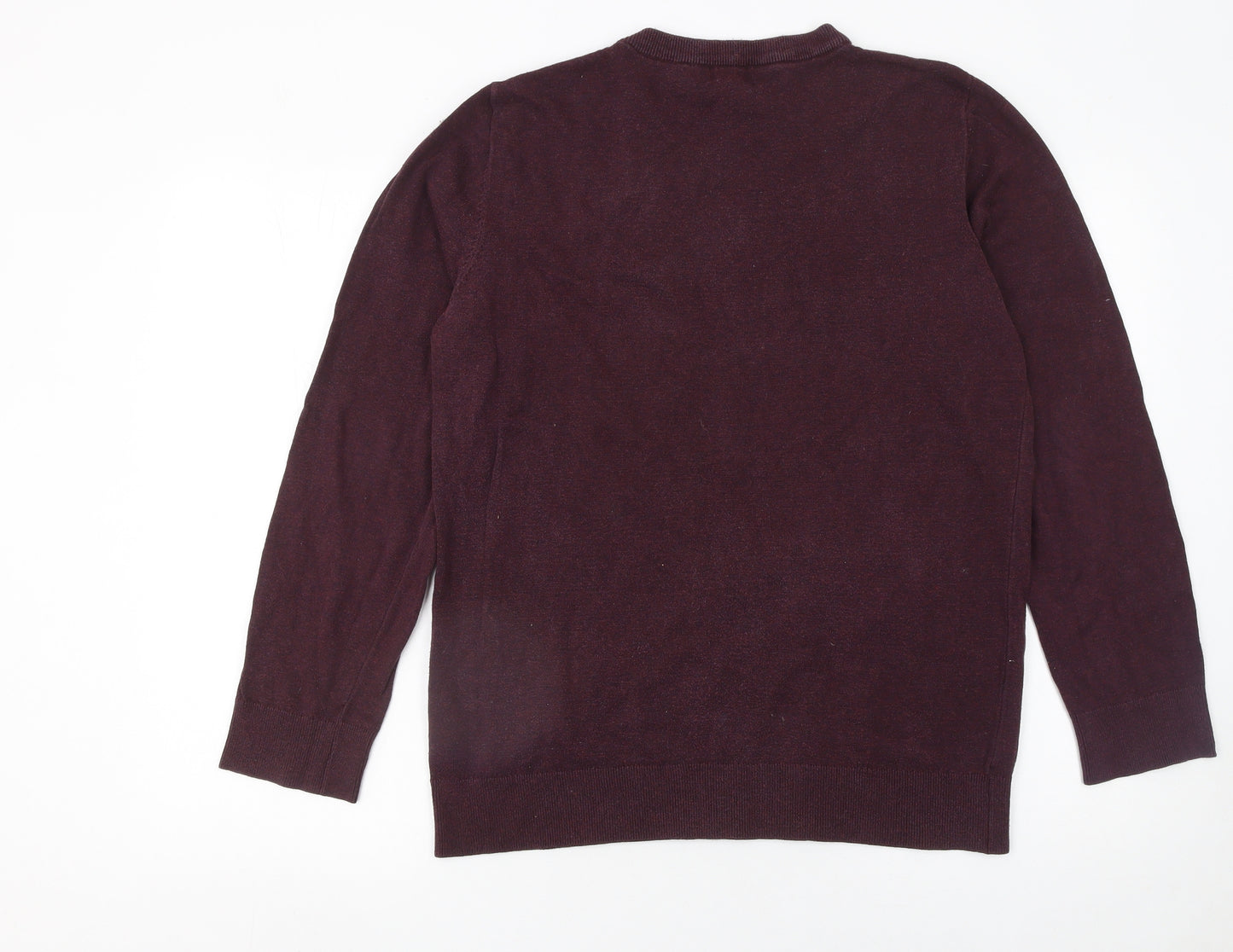 H&M Men's Purple Cotton Crew Neck Pullover Jumper Size M