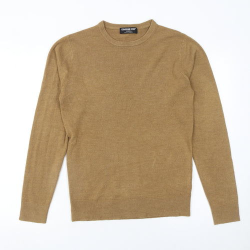 Cedarwood State Men's Beige XS Crew Neck Acrylic Pullover Jumper